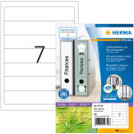 Herma Ordnerrückenschilder permanent haftend 192 x 38 mm Recycling-Papier naturweiss 80 Bl 560 Etik. LaserInkCopy