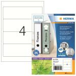 Herma Ordnerrückenschilder permanent haftend 192 x 61 mm Recycling-Papier naturweiss 80 Bl 320 Etik. LaserInkCopy