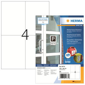 Herma Etiketten stark haftend wetterfest 105 x 148 mm weiss 80 Bl 320 Etik. LaserCopy