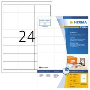 Herma Etiketten permanent haftend 66 x 33,8 mm weiss 80 Bl 1920 Etik. LaserInkCopy