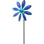 Kinetic Art Metal Wind Spinner: Single Flower - Purple-Blue