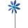 Kinetic Art Metal Wind Spinner: Single Flower - Purple-Blue