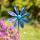Kinetic Art Metal Wind Spinner: Single Flower - Purple-Blue