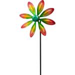Kinetic Art Metal Wind Spinner: Single Flower - Multi-Color