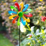 Kinetic Art Metal Wind Spinner: Single Windmill - Multi-Color