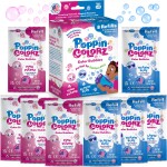 WOWMAZING South Beach Bubbles: PoppinColorz 8-Pack-Nachfüllpackungen für Seifenblasenpistolen (Pink + Blau)