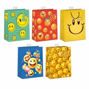 Geschenktasche Smileys L 26x32x12cm 5fach sortiert