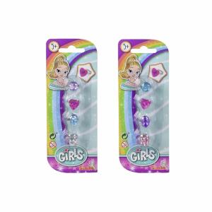Kinderring Set Diamond Rings mehrfarbig 4 Stück 2fach sortiert