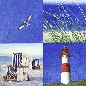 Home Fashion Servietten Maritime Collage 25x25cm 20 Stück 3lagig