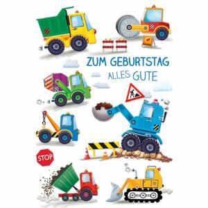 Kurt Eulzer Geburtstagskarte Alles Gute Baustellenfahrzeuge