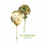 Kurt Eulzer Glückwunschkarte Geburtstag 80 Ballons