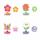 Acryl-Stempel Good Feelings Happy Flowers selbstfärbend pink lila orange grün 4fach sortiert