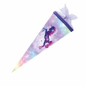 Nestler Schultüte Galaxy Unicorn rund mit Tüllverschluss 35cm