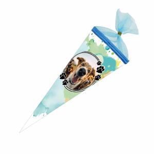 Nestler Schultüte Show Dogs rund mit Tüllverschluss 35cm