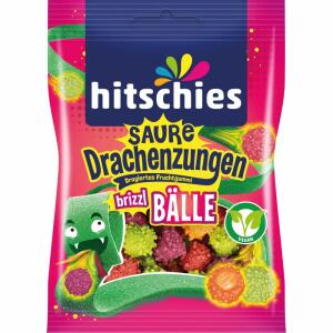 hitschler Fruchtgummi hitschies Saure Drachenzungen brizzl Bälle vegan 100g