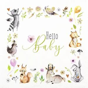 Home Fashion Servietten Hello Baby 33x33cm 20 Stück 3lagig