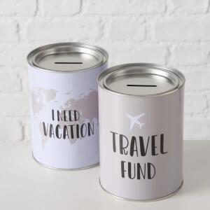 BOLTZE Spardose Travelkasse 2fach sortiert