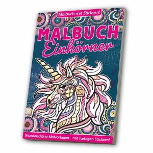 Malbuch Einhörner mit Stickern