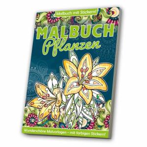 Malbuch Pflanzen mit Stickern