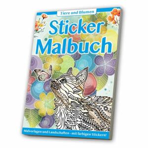 Sticker Malbuch Tiere und Blumen