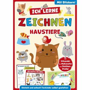 Malbuch Ich lerne Zeichnen Haustiere mit Stickern