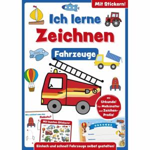 Malbuch Ich lerne Zeichnen Fahrzeuge mit Stickern