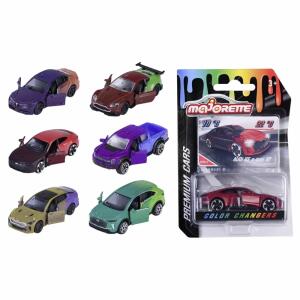 Majorette Spielzeugauto Premium Cars Color Changers inkl Sammelkarte 7,5cm 6fach sortiert