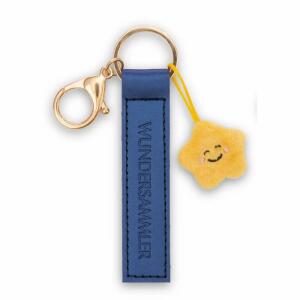 NICI Schlüsselanhänger Wundersammler Kunstlederband mit Stern blau 10cm