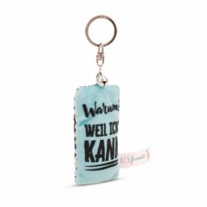 NICI Schlüsselanhänger Mini Plüschkissen Warum? Weil ichs kann! mit Glöckchen 8cm