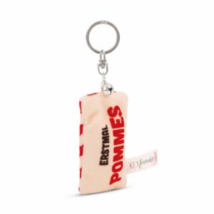 NICI Schlüsselanhänger Mini Plüschkissen Erstmal Pommes mit Glöckchen 8cm