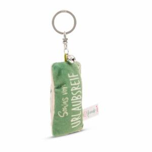 NICI Schlüsselanhänger Mini Plüschkissen Sowas von urlaubsreif mit Glöckchen 8cm