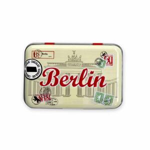 Muddastadt Dose Motiv Briefmarke klein gefüllt mit Schokoladentäfelchen 32g