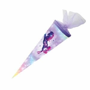 Nestler Schultüte Galaxy Unicorn rund mit Tüllverschluss 50cm