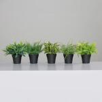 Kunstblume Farn im Topf 24cm 5fach sortiert