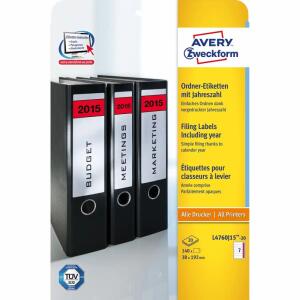 AVERY Zweckform Ordner Etiketten Jahreszahl 2015 28x192mm 140 Stück