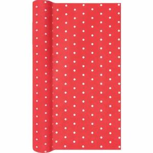 Home Fashion Tischläufer Airlaid Mini Dots red/white 490X40CM