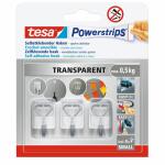 tesa Wandhaken selbstklebend Powerstrips S transparent...