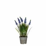 Kunstblume Traubenhyazinthe im Topf blau 27x8,5cm