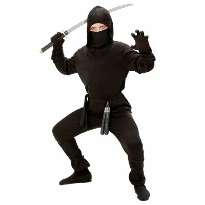WIDMANN Kinderkostüm Ninja schwarz Größe 116 / 4-5 Jahre