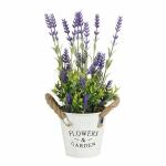 Kunstblume Lavendel im Eimer violett 30x15cm