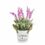 Kunstblume Lavendel im Eimer violett 30x15cm