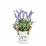 Kunstblume Lavendel Im Eimer blau 30x15cm