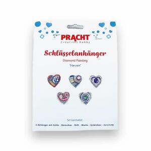 Diamond Painting Schlüsselanhänger Herzen 5 Stück