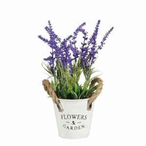Kunstblume Lavendel Im Eimer blau 30x15cm