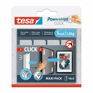 tesa Klettband selbstklebend Powerstrips Click Small 32 Stück bis 1,8kg