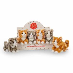 Teddy-HERMANN Plüsch Katze rot/weiß grau/weiß 18cm 2fach sortiert