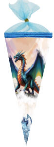 Nestler Schultüte Tüllv. 22 cm rund Kristall Drache