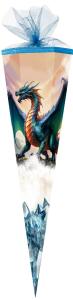 Nestler Schultüte Tüllv. 85 cm 6-eckig Kristall Drache