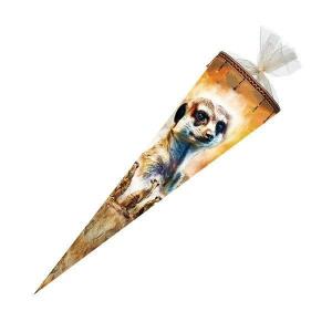Nestler Schultüte Tüllv. 85 cm 6-eckig Erdmännchen