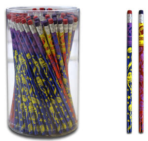 Rheita Bleistift "Metallic", HB, rund, mit Radierer, 144 Stück in Runddose